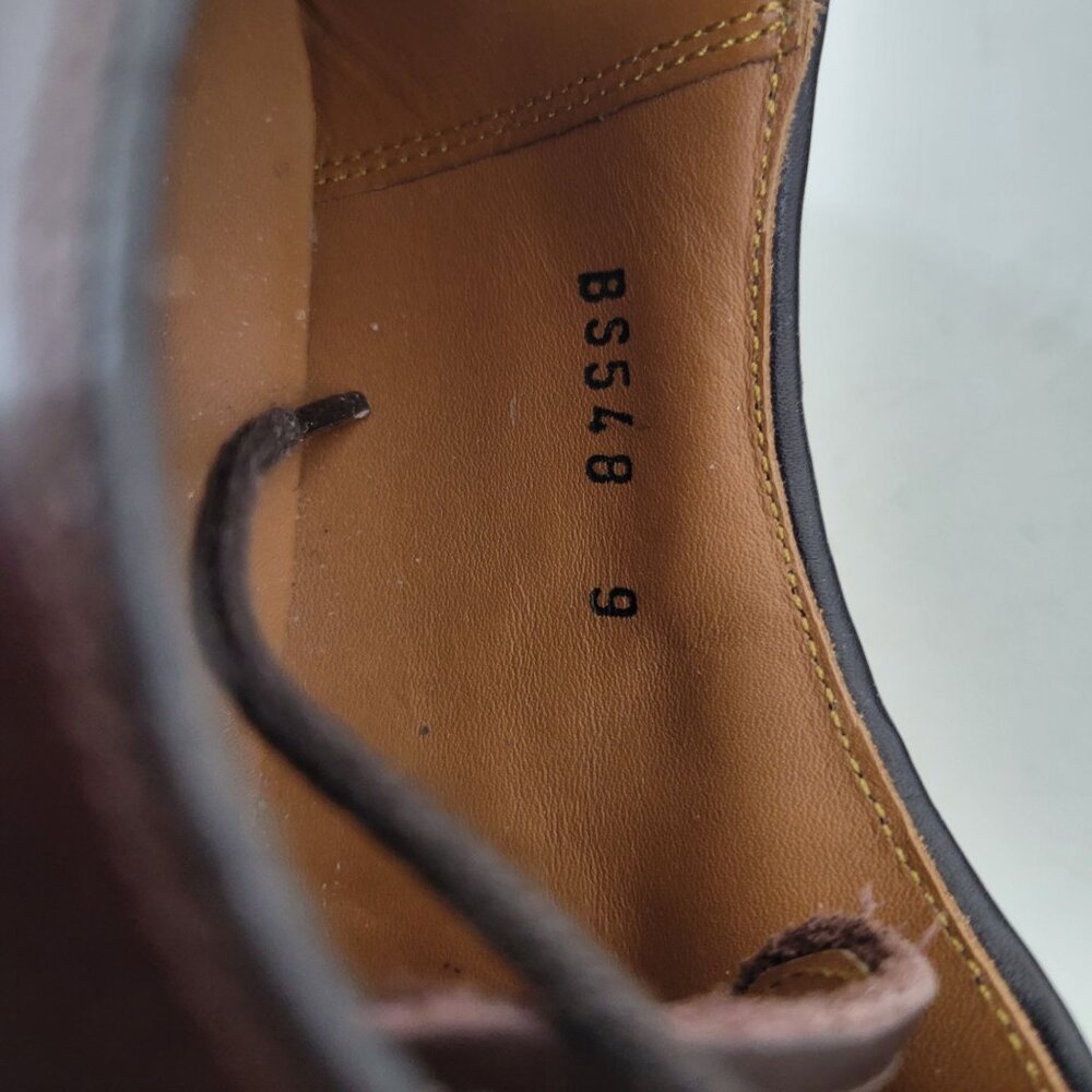 J.Crew Men's Brown Leather Derby Shoes With Vibram Soles Size 9 - Picture 7 of 10